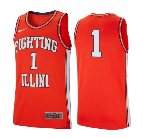 Youth llinois Fighting Illini #1 Orange Basketball Stitched Jersey